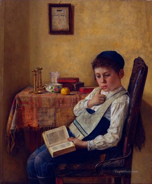 ユダヤ人 Painting - イェシヴァの少年 イシドール・カウフマン ハンガリー系ユダヤ人